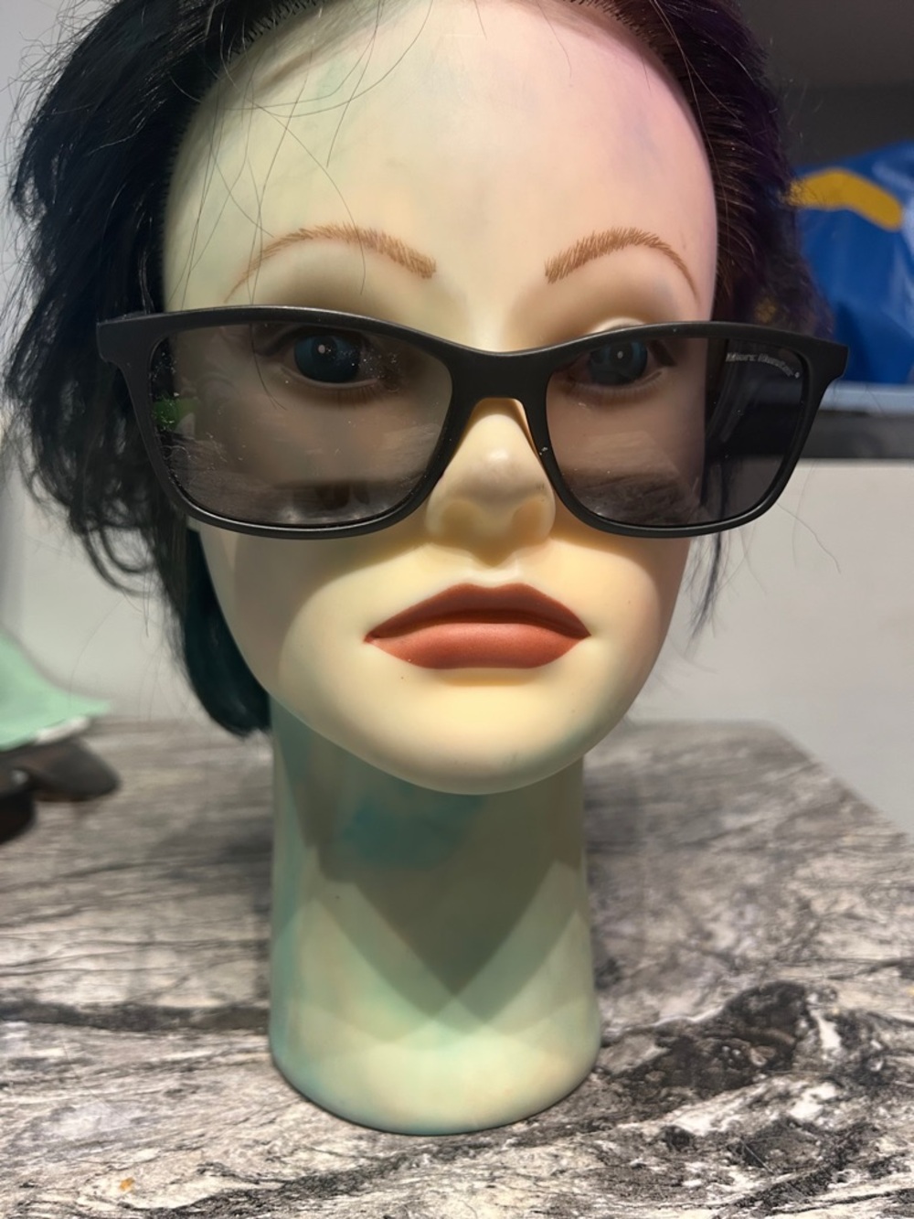 Marc Hunter Matte Black Rectangular Sunglasses